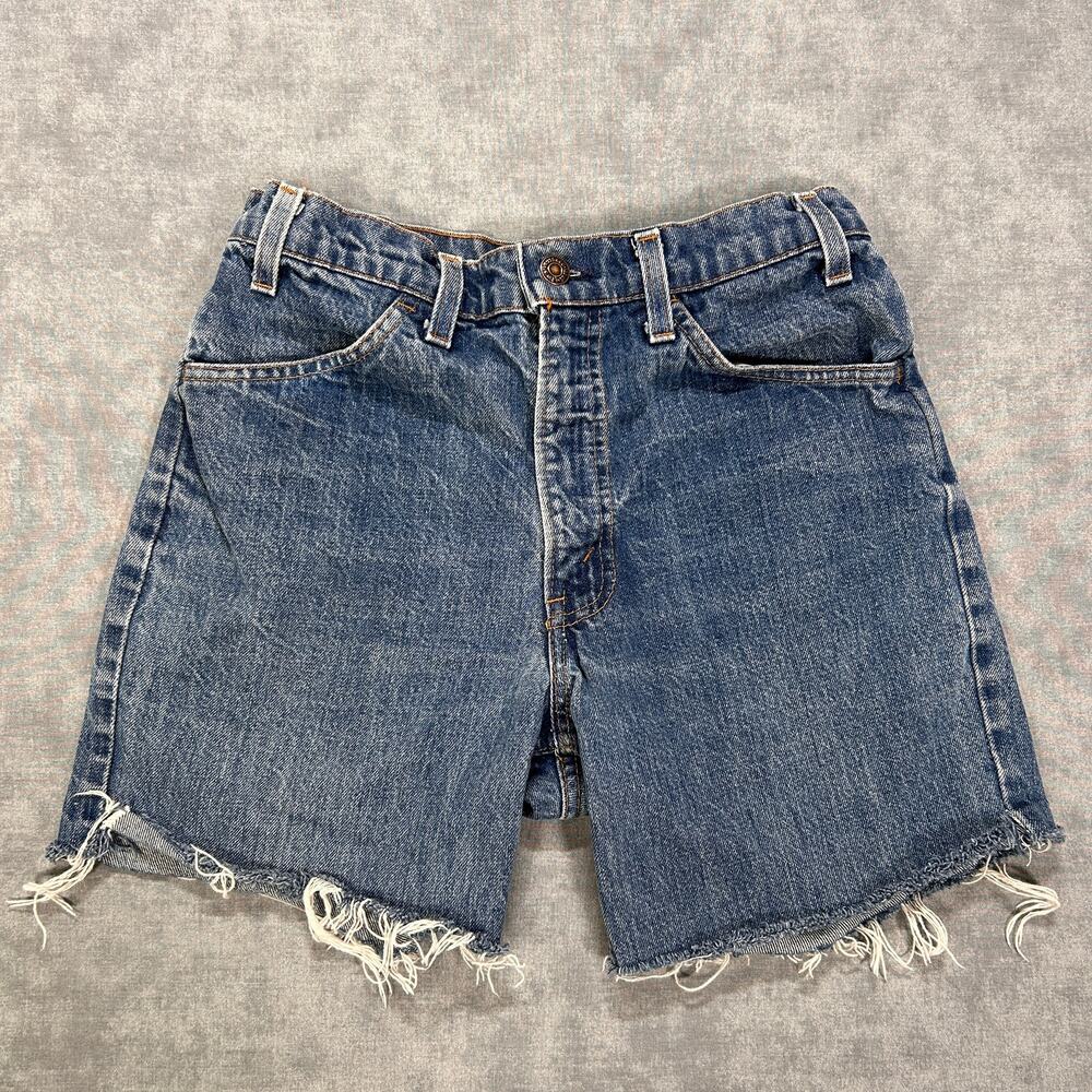 Vintage 1980 Levis 646-0217 Orange Tab Cut Off Denim Shorts Jorts Made USA